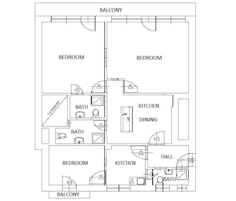 Apartment Art Deco 3 Bedroom, 3 Bathroom, Balcony